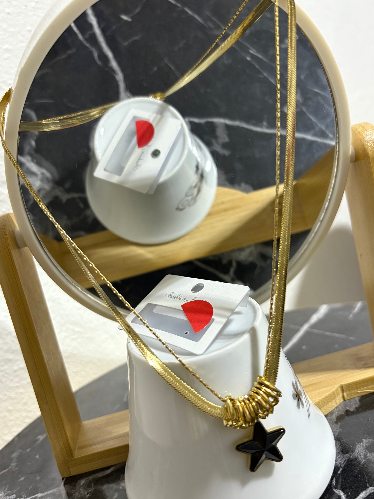 Gold yıldız çelik kolye